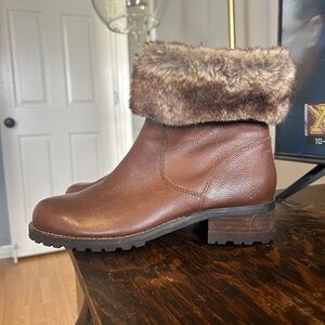 Lands' End Brown Fur-Lined Winter Boots
